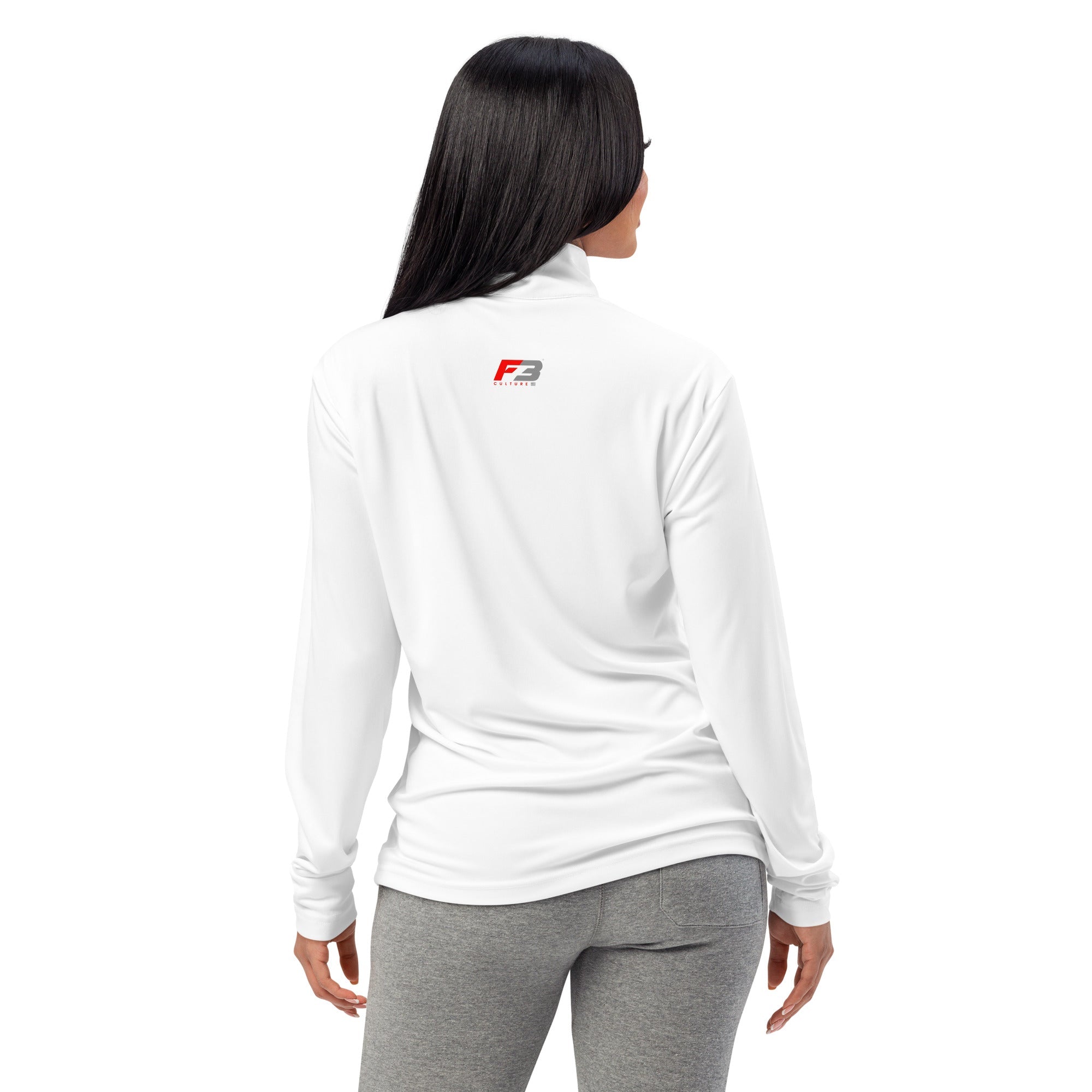 F3 WHITE QUARTER-ZIP PULLOVER