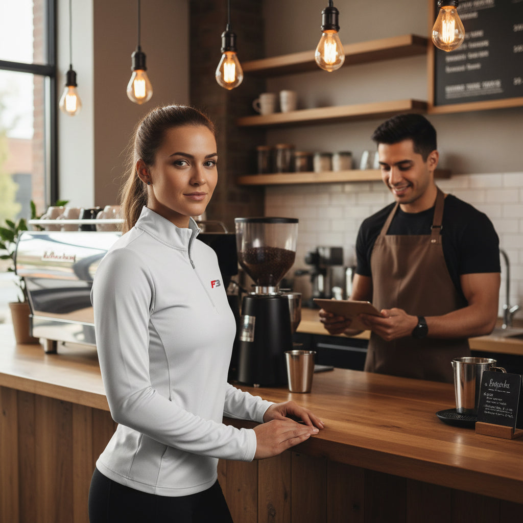 F3 WHITE QUARTER-ZIP PULLOVER